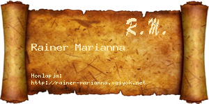 Rainer Marianna névjegykártya